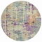 Homeroots 8' Linen Purple And Gold Round Abstract Washable Indoor Outdoor Area Rug 630869 - alternate 8