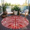 Homeroots 8' Red And Ivory Round Animal Print Washable Indoor Outdoor Area Rug 600650 - alternate 8