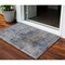 Homeroots 3' X 5' Blue And Gray Floral Washable Indoor Outdoor Area Rug 605073 - alternate 1