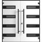 Vdomdoors Front Exterior Prehung Aluminum Double Doors Ronex0131 Grey Mirrored Clear Glass Entry Metal Modern RONEX0131DEXD-GRE-W72xH96-RH-O - alternate 6