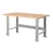 Pucel Hardwood Top KD Workbench, 60 in W x 24 in D x 34 1/4 in H-39 1/4 in H , Black W-2460-KD-ABL - alternate 1