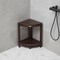 Homeroots Compact Triangular Teak Shower Outdoor Bench With Shelf In Brown Finish 376677 - alternate 6
