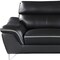 Homeroots 86" Black Leather Sofa With Silver Legs 329495 - alternate 9