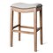 Homeroots 31" Beige and Natural Fabric and Solid Wood Backless Bar Height Bar Chair 632357 - alternate 6
