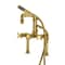 Kingston Brass 7" Center Deck-Mount Clawfoot Tub Faucet with Hand Shower, Brushed Brass AE6407DX - alternate 1