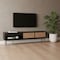 Homeroots Black Wood and Wicker Media Stand 400736 - alternate 6