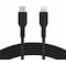 Belkin 30W USB-C to Lightning Cable - Nylon, Braided - M/M - 2m/6.6ft - Black CAA004BT2MBK - alternate 1