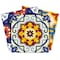 Homeroots 7" X 7" Blue And Yellow Mosaic Peel And Stick Removable Tiles 400063 - alternate 1