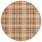 Homeroots 8' Brown Black And Beige Round Plaid Washable Indoor Outdoor Area Rug 597131 - alternate 8