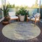 Homeroots 8' Pewter Silver And Gray Round Abstract Washable Indoor Outdoor Area Rug 582406 - alternate 8
