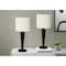 Monarch Specialties Lighting, Set Of 2, 24 in.H, Table Lamp, Usb, Black Metal, Ivory / Cream Shade I 9643 - alternate 1