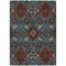 Homeroots 3' X 5' Denim Blue Brick Red And Brown Oriental Washable Indoor Outdoor Area Rug 597680 - alternate 9