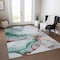 Homeroots 9' X 12' Teal Blue And Terra Cotta Abstract Washable Indoor Outdoor Area Rug 617882 - alternate 8