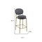 Homeroots Set of Two 29" Gray and Gold Velvet and Metal Low Back Bar Height Bar Chairs, 2PK 719634 - alternate 6
