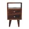 Homeroots 20" Brown Solid Wood Square Two Drawer Nightstand 651802 - alternate 1