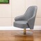 Homeroots 28" Gray And Gold Faux Leather And Faux Leather Swivel Arm Chair 556467 - alternate 9