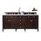 James Martin Vanities Brittany 72'' D Vanity, Burnished Mahogany w/ Jasmine Pearl Silestone Top w/ Wireless Charger 650-V72-BNM-FEJP - alternate 1