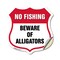Signmission No Fishing Shield Sign Beware Of Alligat, 18 Inch X 18 Inch, Vinyl Decal SHI-D-18-394 - alternate 1