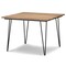 Homeroots 42" Natural and Black Solid Wood and Iron Square Dining Table 640718 - alternate 4
