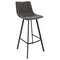 Leisuremod Elland Modern Upholstered Leather Bar Stool with Iron Legs and Footrest, Grey ES29GR - alternate 1