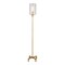 Homeroots 66" Brass Torchiere Floor Lamp With Clear Transparent Glass Drum Shade 523530 - alternate 8