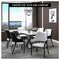Leisuremod Ethora Collection Modern Wooden Dining Chair in Black Fabric Seat With white top EC22BFW - alternate 9