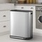 Happimess Beni Kitchen Trash/Recycling 16-Gallon Double-Bucket Step Trash Can w/ Odor Filter, Platinum Silver HPM1014A - alternate 10