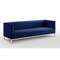 Homeroots 85" Navy Blue Velvet Sofa With Gold Legs 543974 - alternate 7