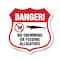 Signmission Alligator Warning Shield Sign Danger! No, 18 Inch X 18 Inch, Plastic Sign SHI-P-18-356 - alternate 1