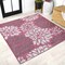 Jonathan Y Zinnia Modern Floral Textured Weave Fuchsia/Light Gray 5 ft Square Indoor/Outdoor Area Rug SMB110F-5SQ - alternate 1