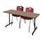 Regency Kobe T-Base Training Seminar Table W/ 2 M Stack Chairs, 72 in W, 24 in L, Noble Oak MKTRCT7224NO47BY - alternate 1