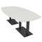 Skutchi Designs Arc Boat Conference Table, 45 in W, 96 in L, White HAR-ABOT-48x96-DOU.BK-WA7976 - alternate 1