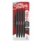 Sharpie S-Gel Premium Metal Barrel Gel Pen, Retractable, Medium 0.7 mm, Black Ink, Black Barrel, 4PK 2194703 - alternate 1