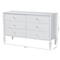 Baxton Studio Callison Spindle Dresser - 6-Drawer Horizontal Cabinet with Turned Accents for Bedroom, White 271-14743-ZORO - alternate 9