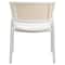 Leisuremod Ervilla Dining Chair with White Powder Coated Steel Legs and Wicker Back, White, 2PK ECW-20W2 - alternate 9
