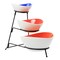 Gibson Home Crenshaw 4 Piece Hand Painted Stoneware 3-Tier Serving Bowl Set with Metal Rack 127291.04 - alternate 1
