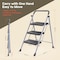 Campior Gray 3-Step Foldable Stool, Heavy-Duty, 500 lbs Capacity, Anti-Slip Feet, Steel Frame, Space-Saving DRIB3STPGRY - alternate 14