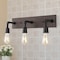 Jonathan Y Corbett 22.13" 3-Light Rustic Farmhouse Iron LED Vanity, Oil Rubbed Bronze/Brown Wood Finish JYL1325A - alternate 9