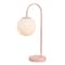 Jonathan Y Arco 18.3 in. Minimalist Mid-Century Arched Metal and Frosted Glass LED Table Lamp, Pink JYL6010D - alternate 1