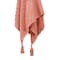 Homeroots 50" X 60" Coral Cotton Woven Geometric Throw Blanket with Tassels 518846 - alternate 4