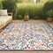 Jonathan Y Atrani Scroll Trellis Cream/Blue/Red 3 ft. x 5 ft. Indoor/Outdoor Area Rug AMC110A-3 - alternate 1