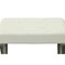 Homeroots 20in Off White and Silver Tufted Faux Leather and Metal Upholstered Bench 733244 - alternate 7