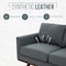 Leisuremod Chester Modern Leather Sofa with Birch Wood Base, Grey CS83GR-L - alternate 8