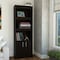 Homeroots 71" Light Gray Wood Three Tier Bookcase with Two Doors 403739 - alternate 5