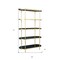 Homeroots 75" Black and Gold Iron and Glass Four Tier Etagere Bookcase 488875 - alternate 4