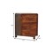 Homeroots 24" Chestnut Solid Wood Three Drawer Nightstand 722532 - alternate 3