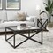 Homeroots 32" Black Glass And Steel Square Coffee Table 520959 - alternate 9