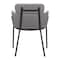 Homeroots Set of Two Gray and Black Upholstered Faux Leather Dining Arm Chairs 555839 - alternate 9