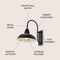 Jonathan Y Stanley 12.25" 1-Light Farmhouse Industrial Iron LED Gooseneck Arm Outdoor Sconce, Black JYL7614B - alternate 9