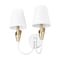 Z-Lite Claudelle 2-Light Wall Sconce, 13.75 in W x 14.5 in H, Textured White + Modern Gold 4014-2S-TW-MGLD - alternate 6